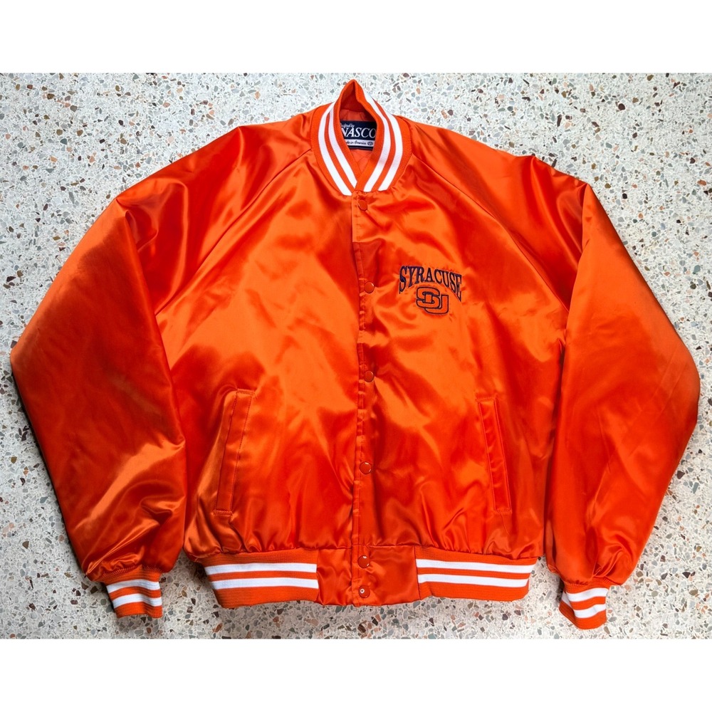 Nasco NCAA Syracuse Orange Men's Vtg & Rare Embroidered Bomber Jacket Size XXL
